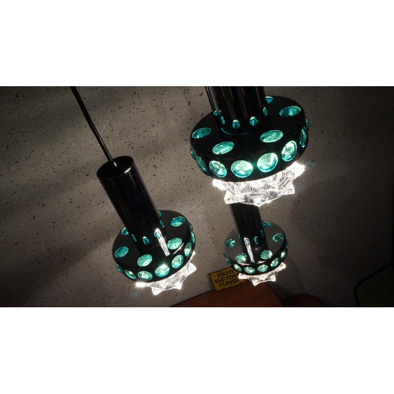 Hele mooie vintage Massive design hanglamp - groen